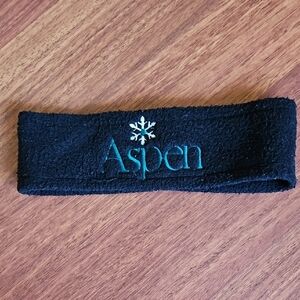 Vintage Black Aspen Headband Snowflake With Embroid "ASPEN" From 1991
